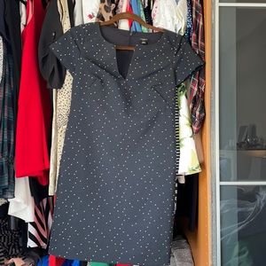 Blue and white polka dot mini dress Anne Taylor